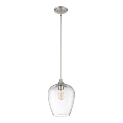Quoizel Towne 10"w Brushed Nickel Clear Glass Mini Pendant