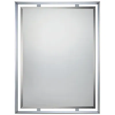 Quoizel Uptown Ritz Chrome 26" X 34" Rectangular Wall Mirror