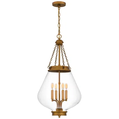 Quoizel Wallace 4-light Weathered Brass Pendant