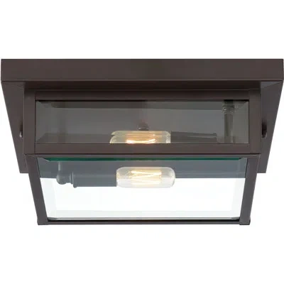 Quoizel Wiebe 2-light Western Bronze Flush Mount