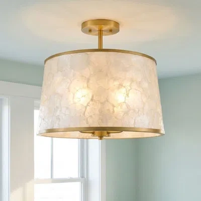 Quoizel Windley 3-light Brushed Gold Semi-flush Mount