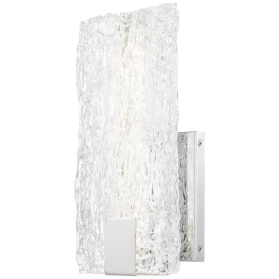 Quoizel Winter 12"h Polished Chrome Water Glass Ada Led Wall Sconce In Silver