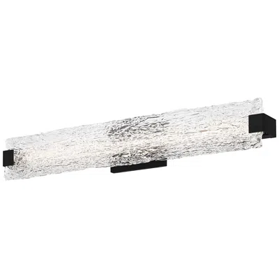 Quoizel Winter 32" Wide Matte Black Led Linear Bath Light In Silver