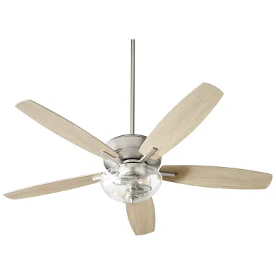 Quorum 52" Breeze Satin Nickel And Weathered Gray Led Ceiling Fan