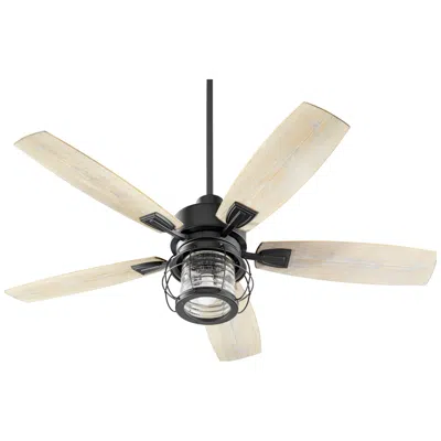 Quorum 52" Galveston Black Led Ceiling Fan W/ Weathered Oak Blades