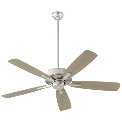 Quorum 52" Ovation Satin Nickel Ceiling Fan W/ Weathered Gray Blades