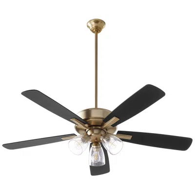 Quorum 52"  Ovation Aged Brass And Black Led Ceiling Fan