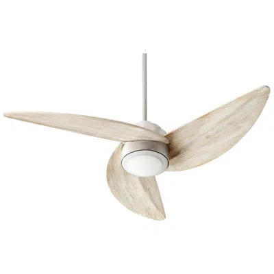 Quorum 52" Trinity Satin Nickel And Weathered Oak Led Ceiling Fan