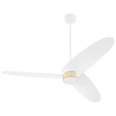 Quorum 60"  Brisa Studio White And Aged Brass Ceiling Fan
