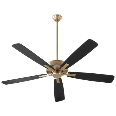 Quorum 60"  Ovation Brass Ceiling Fan With Black/walnut Blade