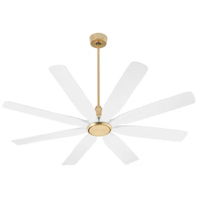 Quorum 60"  Rosales Aged Brass And White Led Ceiling Fan