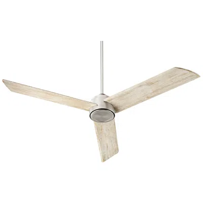 Quorum 60"  Trio Satin Nickel And Weathered Oak Ceiling Fan