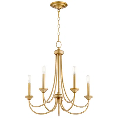 Quorum Brooks 22" Wide Aged Brass 5-light Chandelier
