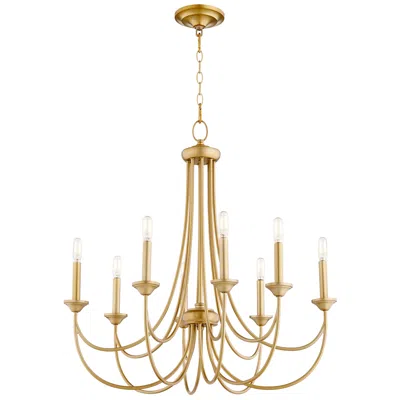 Quorum Brooks 28 3/4" Wide Aged Brass 8-light Chandelier