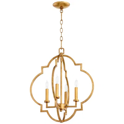 Quorum Dublin 18" Wide Gold Leaf 4-light Pendant