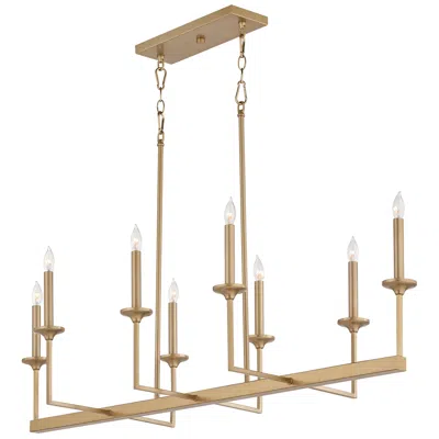 Quorum Eldorado 48"w Aged Brass 8-light Linear Chandelier