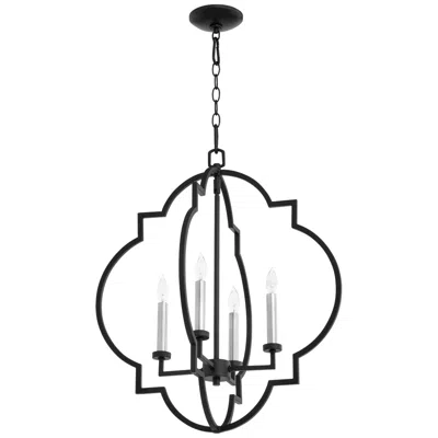 Quorum Espy 14 1/4"w Aged Brass And Black 4-light Pendant