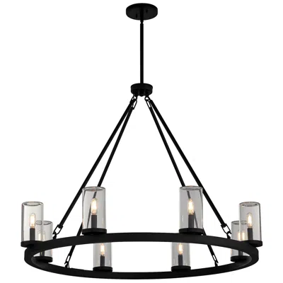 Quorum Gentry 42" Wide Matte Black 8-light Chandelier