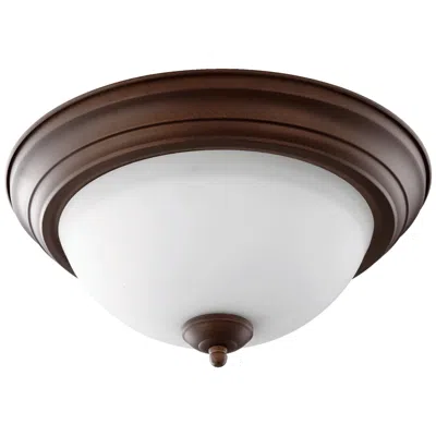 Quorum International 13" Oiled Bronze Ceiling Mount In Brown