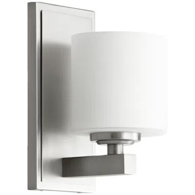 Quorum International 1lt Satin Nickel Cylinder Wall Mount In White