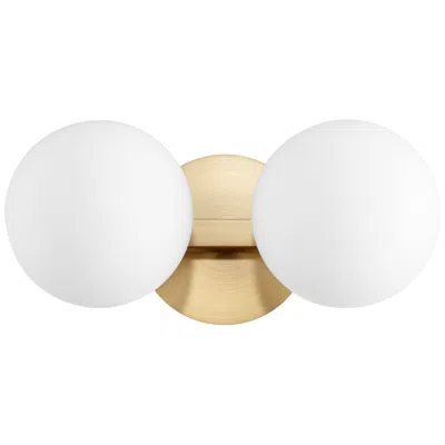 Quorum International 2lt Aged Brass Globe Vanity Light