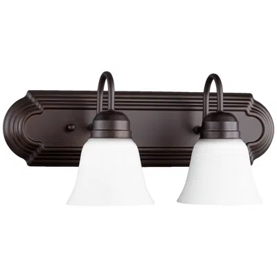 Quorum International 2lt Oiled Bronze W Satin Opal Glass Vanity Light