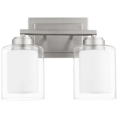 Quorum International 2lt Satin Nickel Clear Opal Vanity Light In Gray