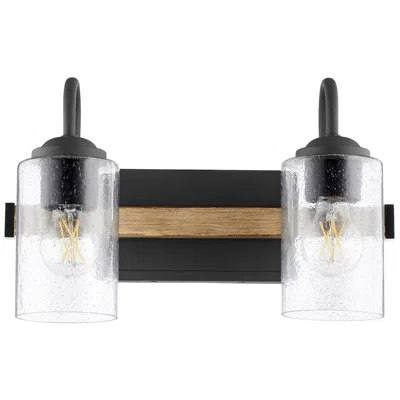Quorum International 2lt Textured Black Pepper Glass Vanity Light