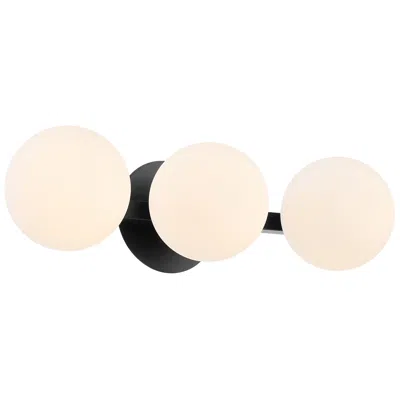 Quorum International 3lt Matte Black Globe Vanity Light