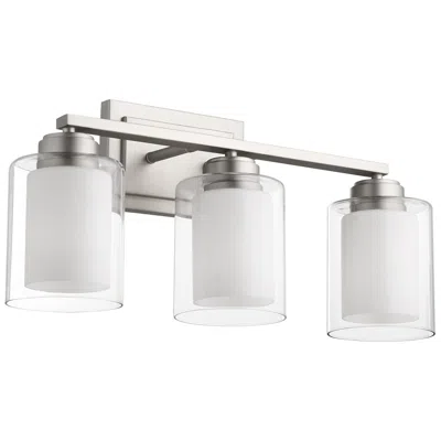 Quorum International 3lt Satin Nickel Clear Opal Vanity Light