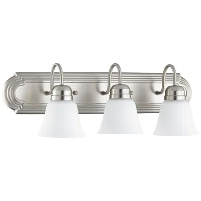 Quorum International 3lt Satin Nickel W Opal Glass Vanity Light