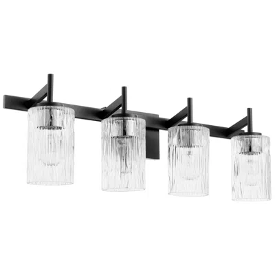 Quorum International 4lt Textured Black Vanity Light