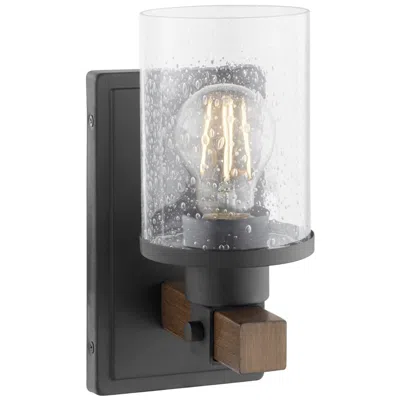 Quorum International Alpine 1lt Textured Black Wall Mount In White