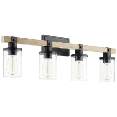 Quorum International Alpine 2lt Textured Black Vanity Light In Multi