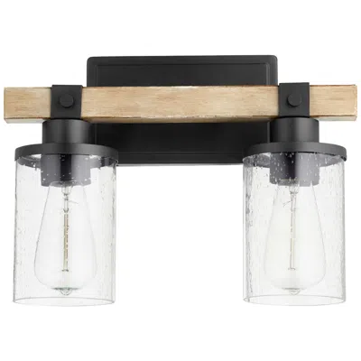 Quorum International Alpine 2lt Textured Black Vanity Light In Multi