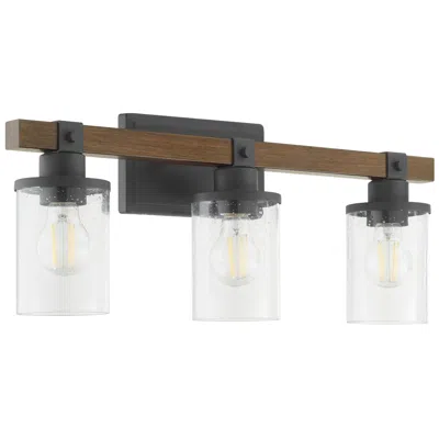Quorum International Alpine 3lt Textured Black Vanity Light
