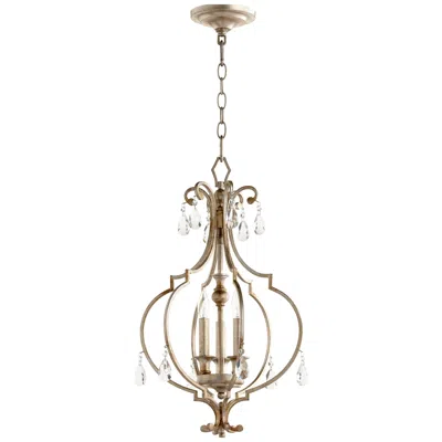 Quorum International Ansley 3lt Aged Silver Entry Pendant