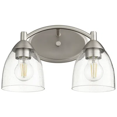 Quorum International Barkley 2lt Satin Nickel W Clear Seeded Vanity Light