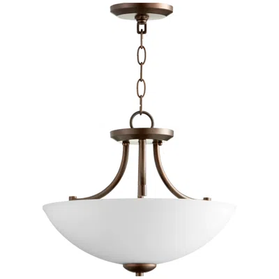 Quorum International Barkley 3lt Oiled Bronze Semi-flush Mount