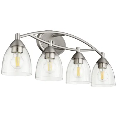 Quorum International Barkley 4lt Satin Nickel W Clear Seeded Vanity Light In Silver