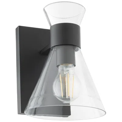 Quorum International Beldar 1lt Matte Black W Clear Glass Wall Mount