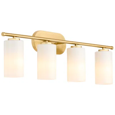 Quorum International Belinder 4lt Aged Brass Vanity Light In Black