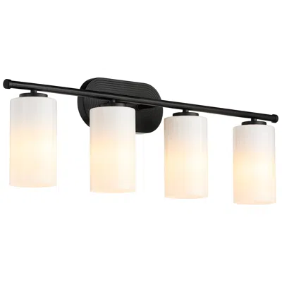 Quorum International Belinder 4lt Matte Black Vanity Light