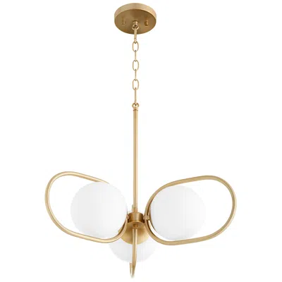 Quorum International Belmont 3lt Aged Brass Chandelier