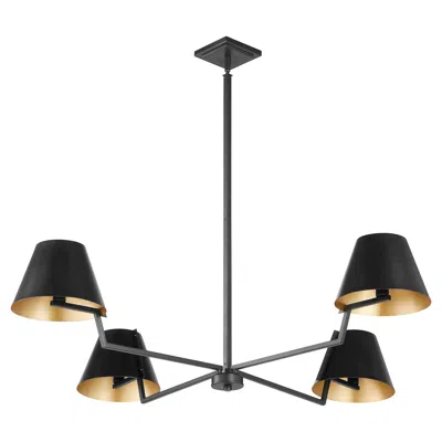 Quorum International Bliss 4lt 48" Matte Black Chandelier