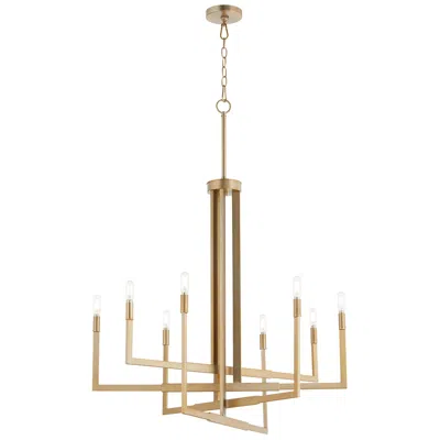 Quorum International Bolero 8lt Aged Brass Chandelier