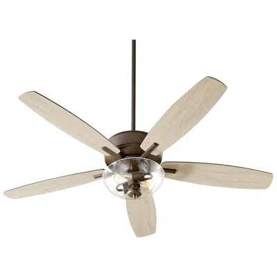 Quorum International Breeze 52" Clear Seeded Bowl Oiled Bronze Ceiling In Brown