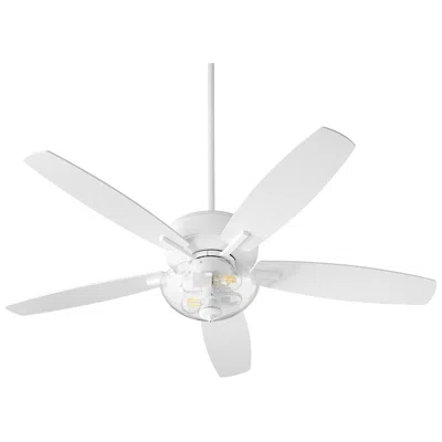 Quorum International Breeze 52" Clear Seeded Bowl Studio White Ceiling