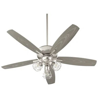 Quorum International Breeze 52" Satin Nickel Wet Fan In Gray