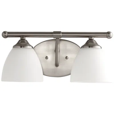Quorum International Brooks 2lt Satin Nickel W Opal Glass Vanity Light